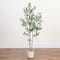5ft. Artificial Minimalist Olive Tree in White Decorative Planter
